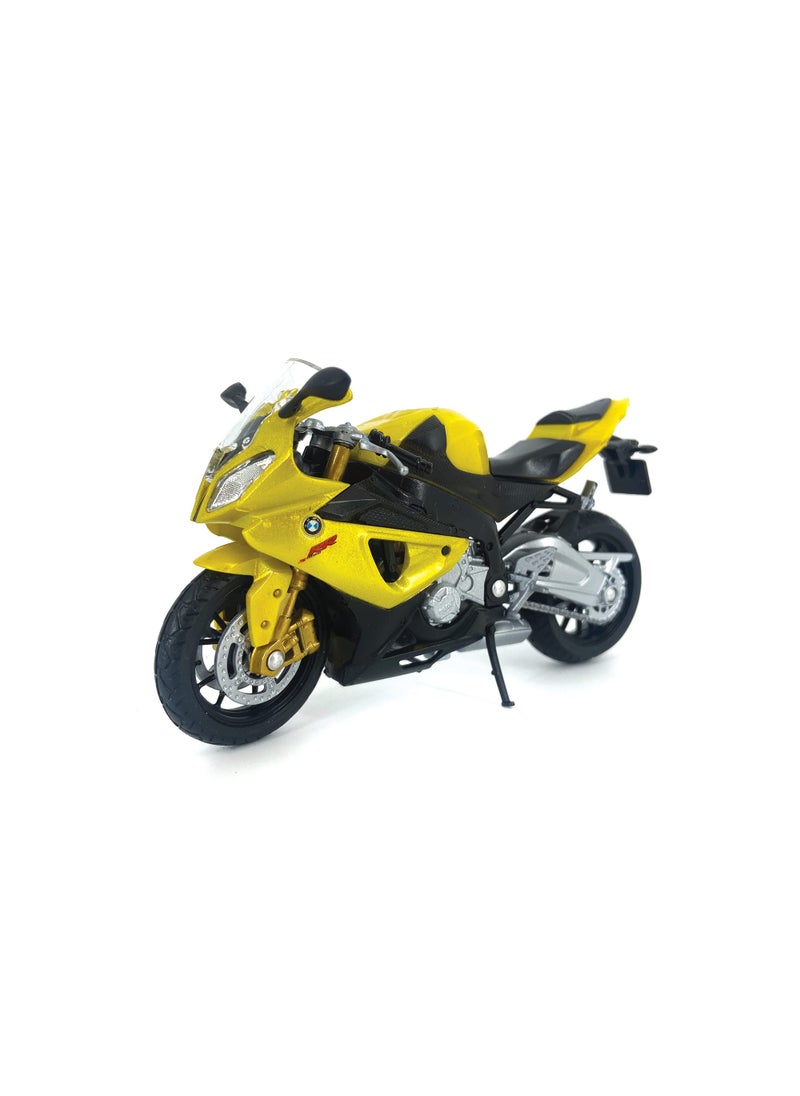 Welly Welly Die Cast Motorcycle Yellow Compatible with S1000RR, 1:18 Scale  - Image 1