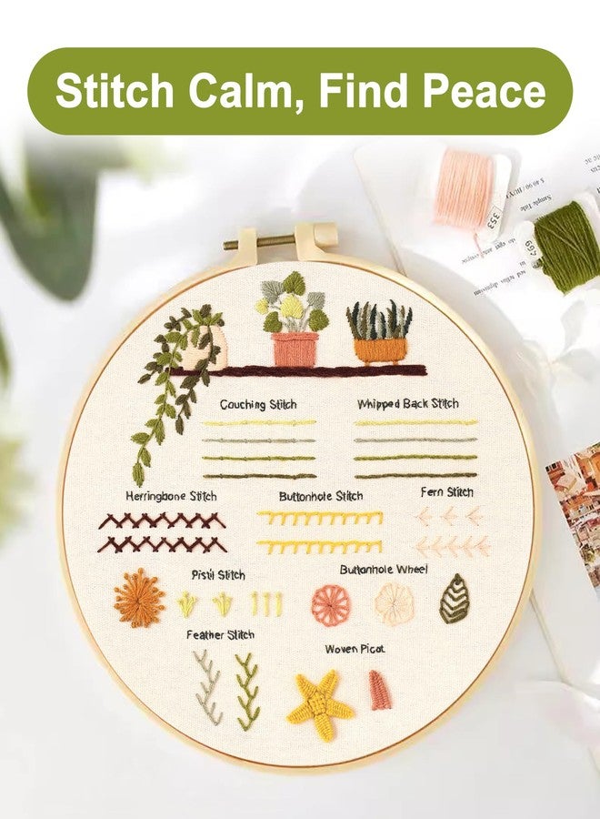 Santune 3 Sets Embroidery Kit for Beginners Adults,Learn Over 30 Different Stitches,DIY Cross Stitch Kits,Including Clear Instructions,Video Tutorials,Stamped Flower Patterns,Hoop,Color Threads,Tools - Image 5