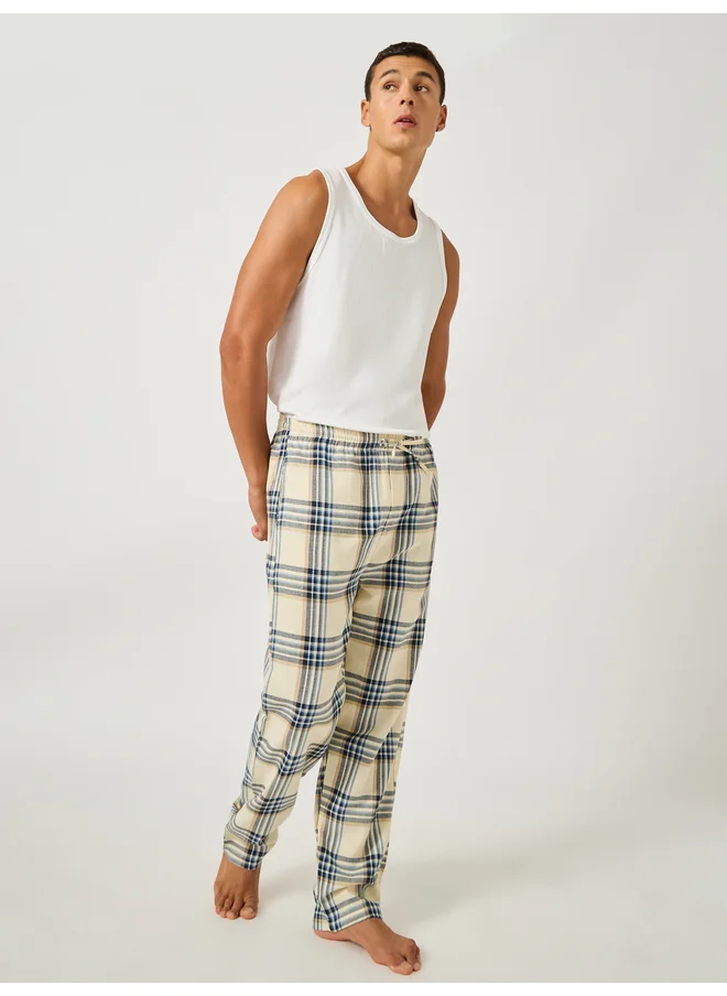 ستايلي Styli Unwind Checked Woven Straight Pyjama with Drawcord