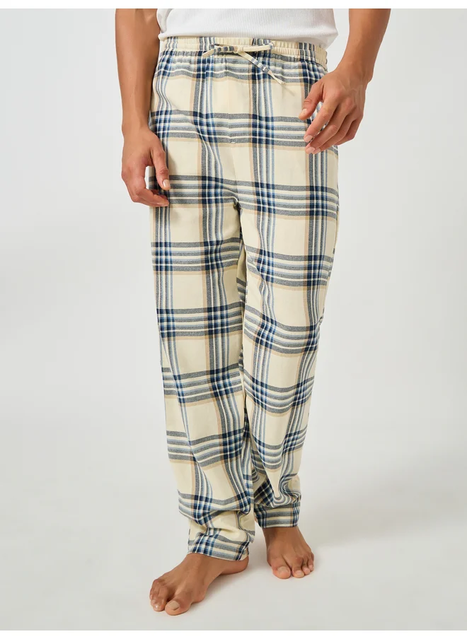 ستايلي Styli Unwind Checked Woven Straight Pyjama with Drawcord