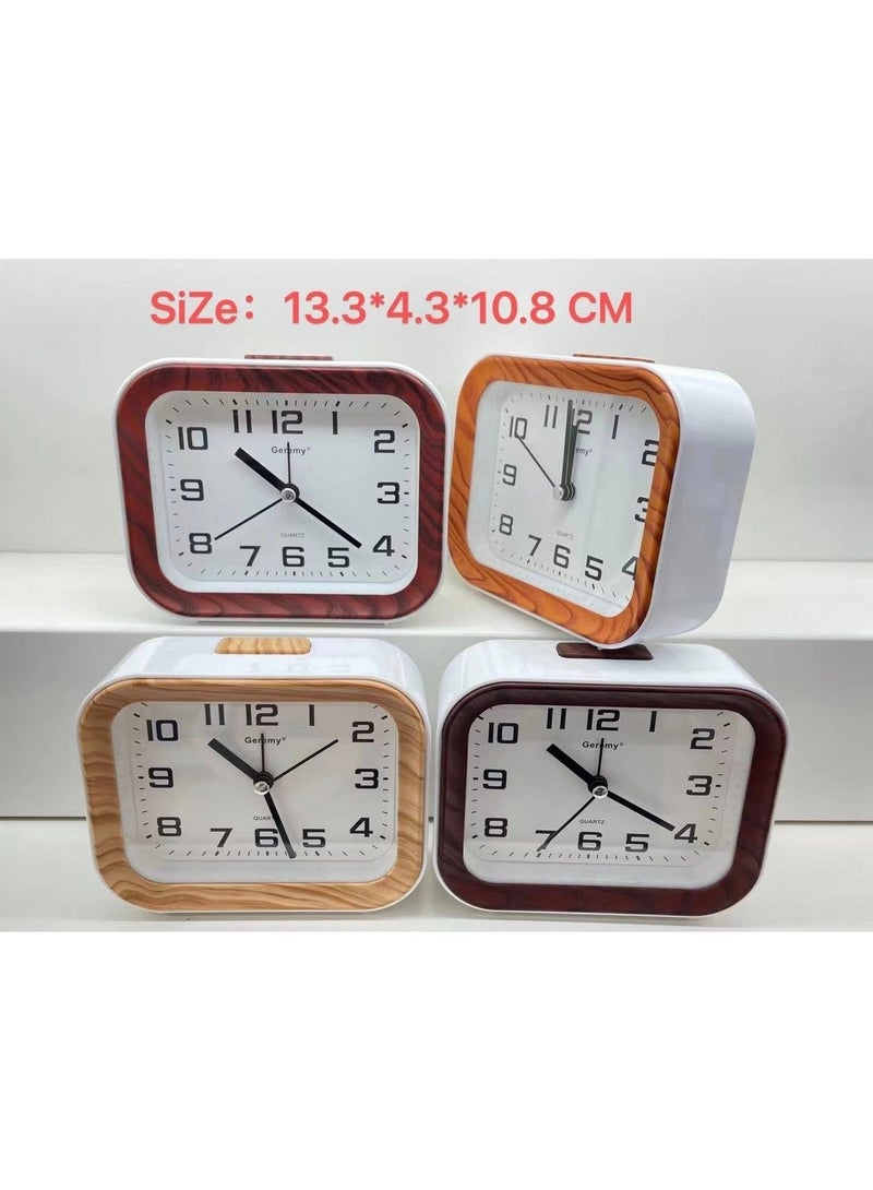 ساعة منبه كلاسيكى بإطار لون خشبى بتصميم أنيق للمنزل والمكتب.(اصفر ) - Image 2