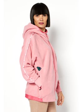 Women Hooded Long Sleeve Brand Logo Sweatshirt, Pink - pzsku/Z23158605D83BED3C2E4EZ/45/_/1737642443/5b3dd410-eba2-499e-a942-6f0ddd62550b