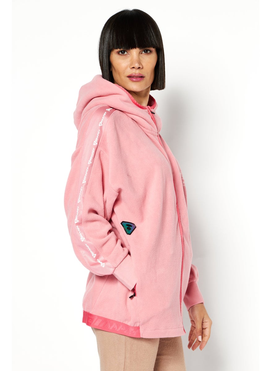 Women Hooded Long Sleeve Brand Logo Sweatshirt, Pink - pzsku/Z23158605D83BED3C2E4EZ/45/_/1737642443/5b3dd410-eba2-499e-a942-6f0ddd62550b