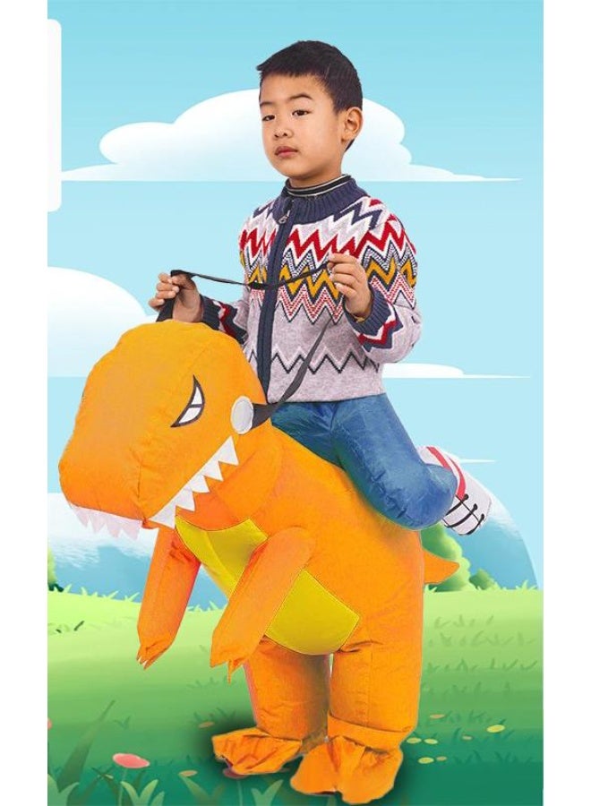 NIBEMINENT Adult Kids Dinosaur Inflatable Costume Boys Girls Halloween Carnival Kindergarden Cartoon Funny Performance Clothing