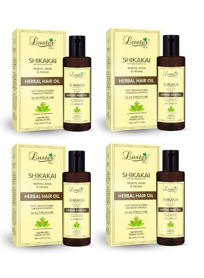 LUSTER Shikakai Herbal Hair Oil ; Root Strengthening & Dandruff Control Hair Oil ; Hair Oil Growth For Women & Men (Paraben & Mineral Oil Free) Pack Of 4110 Ml Each - Image 2