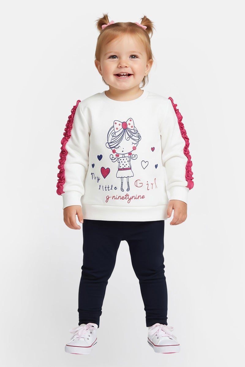 guru G99 By Guru Toddlers Girl 2 Pieces Graphic Print Top With Bottom Set, Multicolor - Image 1