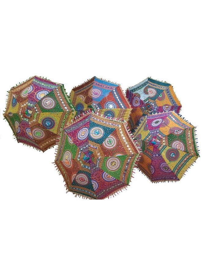 ea ekam art Sun Protection Rajasthani Umbrella Handicraft Walking Stick - 5 Pieces - Image 5