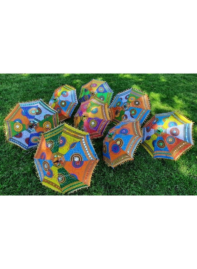 ea ekam art Sun Protection Rajasthani Umbrella Handicraft Walking Stick - 5 Pieces - Image 3