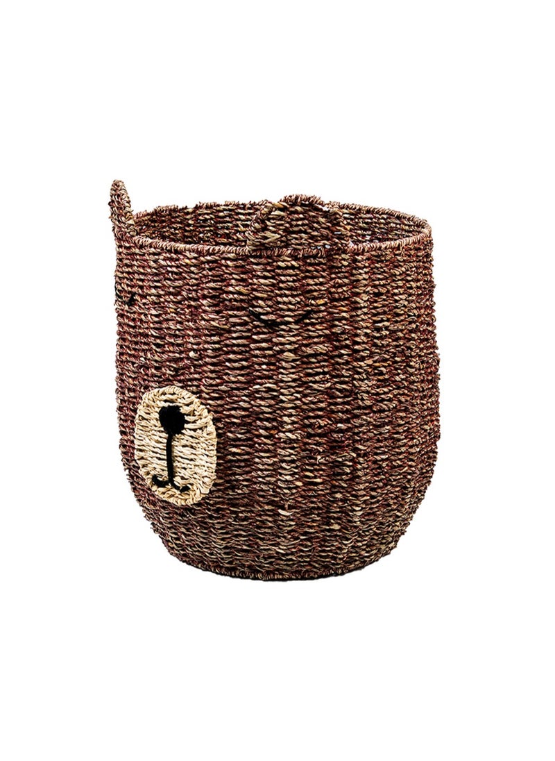Homesmiths Bear Shape Seagrass Storage Basket Dia-38 x H46 cm  - Image 3