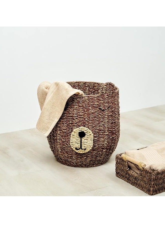 Homesmiths Bear Shape Seagrass Storage Basket Dia-38 x H46 cm  - Image 4