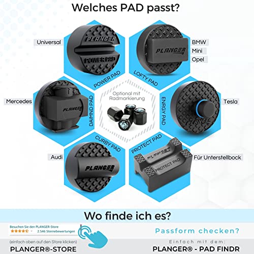 PLANGER® - Daimnd Pad - Rubber Jack Pad for Mercedes Benz (Special CAR Brands from Germany) Trolley Jack, Vehicle Lift and Axle Stand - Protects Your Car, SUV - Image 2