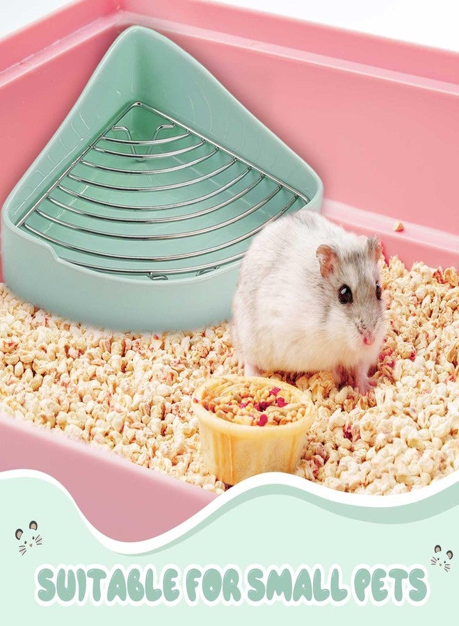 Eccliy Ceramic Corner Litter Box for Small Pets, Tip-Proof, Chew-Resistant, Triangle Potty Trainer Pet Pan for Ferret, Guinea Pig, Rat, Bunny, Chinchilla, Hedgehog, Sugar Glider, Hamster(Cyan) - Image 5