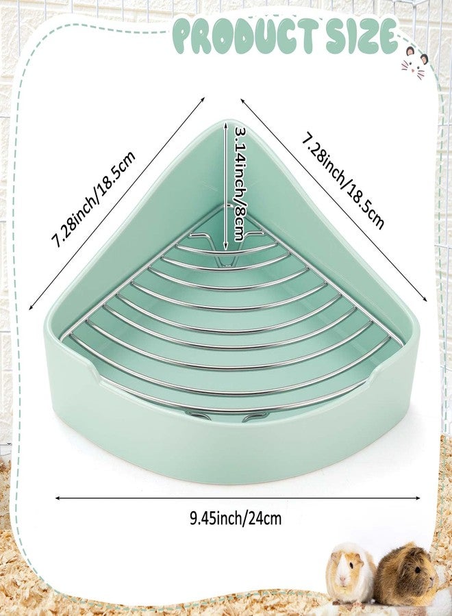 Eccliy Ceramic Corner Litter Box for Small Pets, Tip-Proof, Chew-Resistant, Triangle Potty Trainer Pet Pan for Ferret, Guinea Pig, Rat, Bunny, Chinchilla, Hedgehog, Sugar Glider, Hamster(Cyan) - Image 2