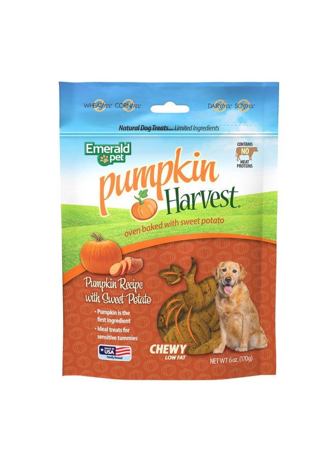 إميرالد بيت مكافآت الكلاب من إيميرالد بت بنكهة اليقطين - مكافآت طبيعية قابلة للمضغ قليلة الدسم مع اليقطين لصحة الجهاز الهضمي - خالية من اللحوم والدواجن والقمح - بطاطا حلوة، 6 أونصة - Image 1