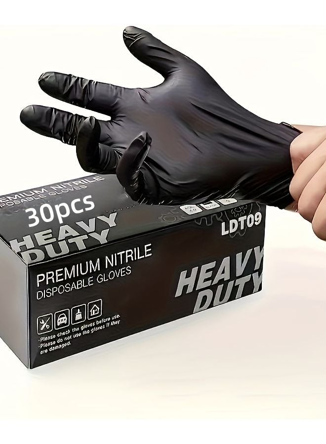 30 Pcs Heavy Duty Disposable PVC Nitrile Gloves M Size No Powder Latex Free - Image 2