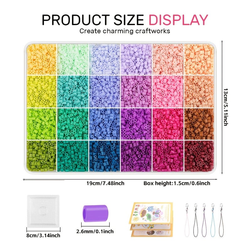 Pony Beads Kit Set One 24 Pattern 2.6mm Craft for Beginners - Image 3