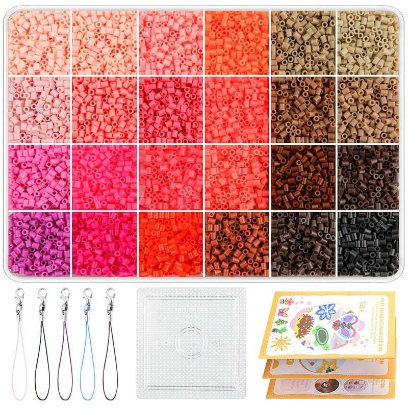 Pony Beads Kit Set One 24 Pattern 2.6mm Craft for Beginners - Image 1