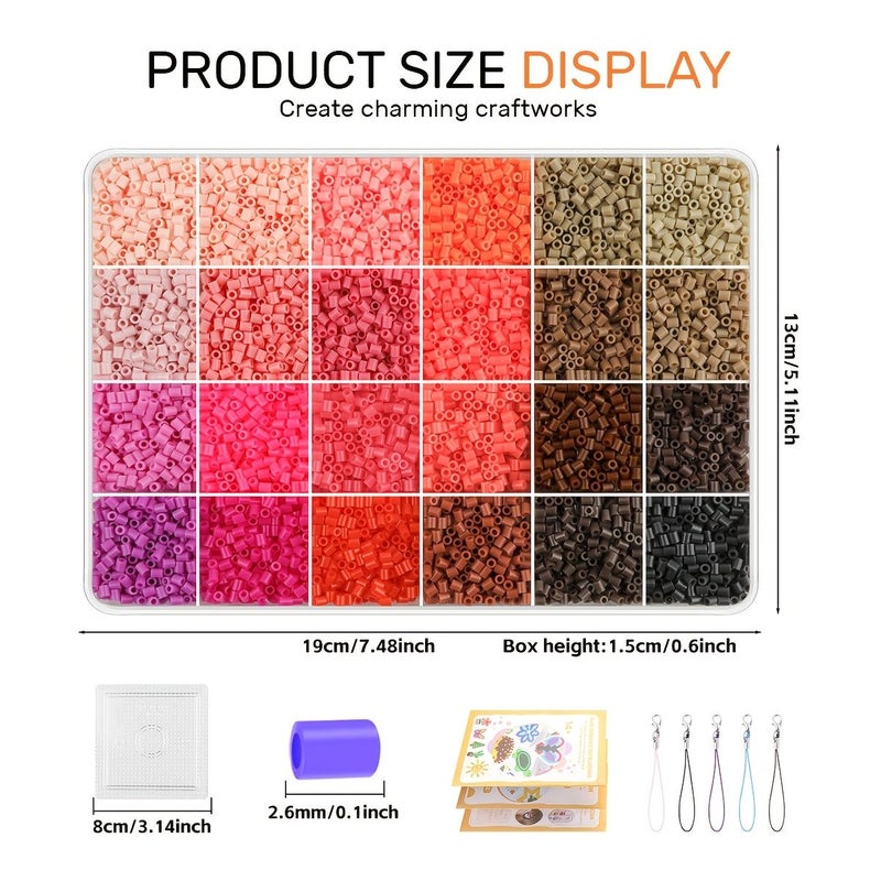 Pony Beads Kit Set One 24 Pattern 2.6mm Craft for Beginners - Image 4