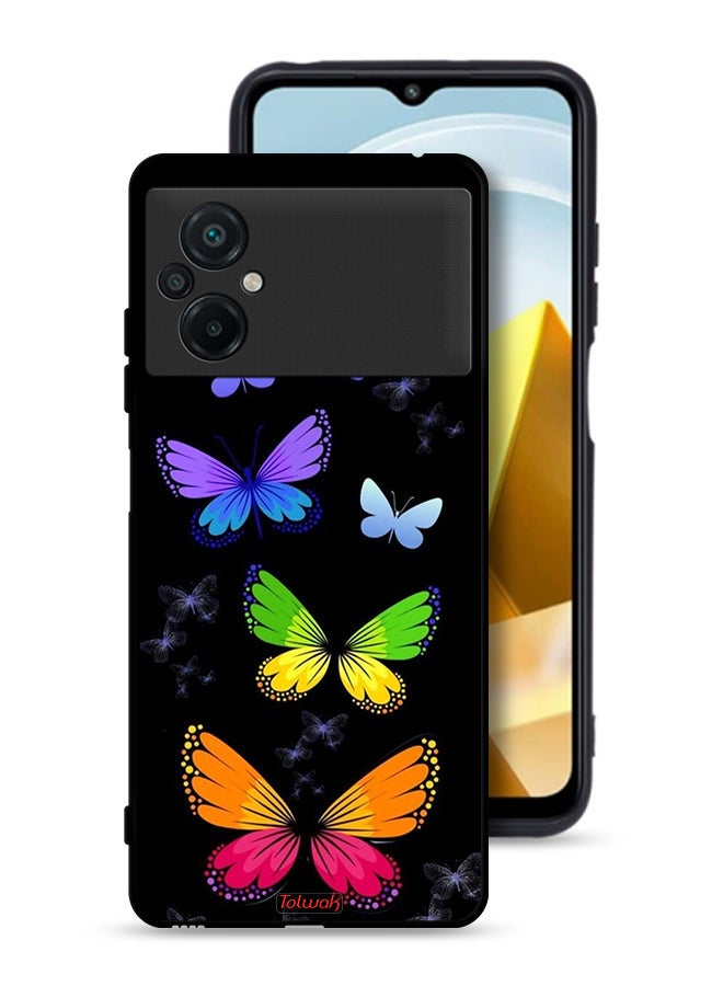 Tolwak Xiaomi Poco M5 4G Protective Case Cover Colorful Butterflies - Image 1