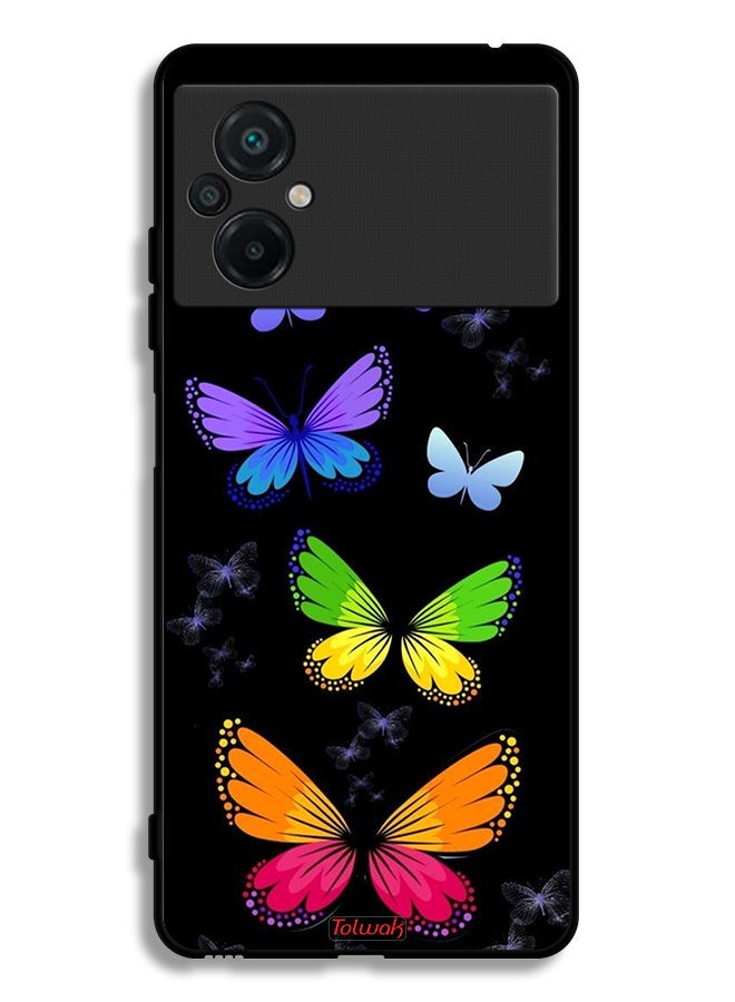 Tolwak Xiaomi Poco M5 4G Protective Case Cover Colorful Butterflies - Image 2