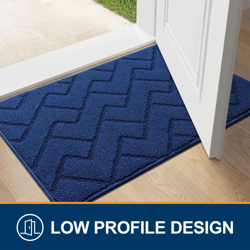OLANLY Indoor Door Mat  36x24  Dirt Resistant and Absorbent  Sturdy Non-Slip Rubber Backing  Easy to Clean  Washable Entry Mat  Ideal Low-Profile Floor Mat for Front Back Door and Entryway  Navy - Image 5