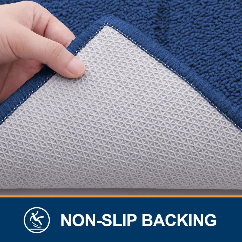 OLANLY Indoor Door Mat  36x24  Dirt Resistant and Absorbent  Sturdy Non-Slip Rubber Backing  Easy to Clean  Washable Entry Mat  Ideal Low-Profile Floor Mat for Front Back Door and Entryway  Navy - Image 4