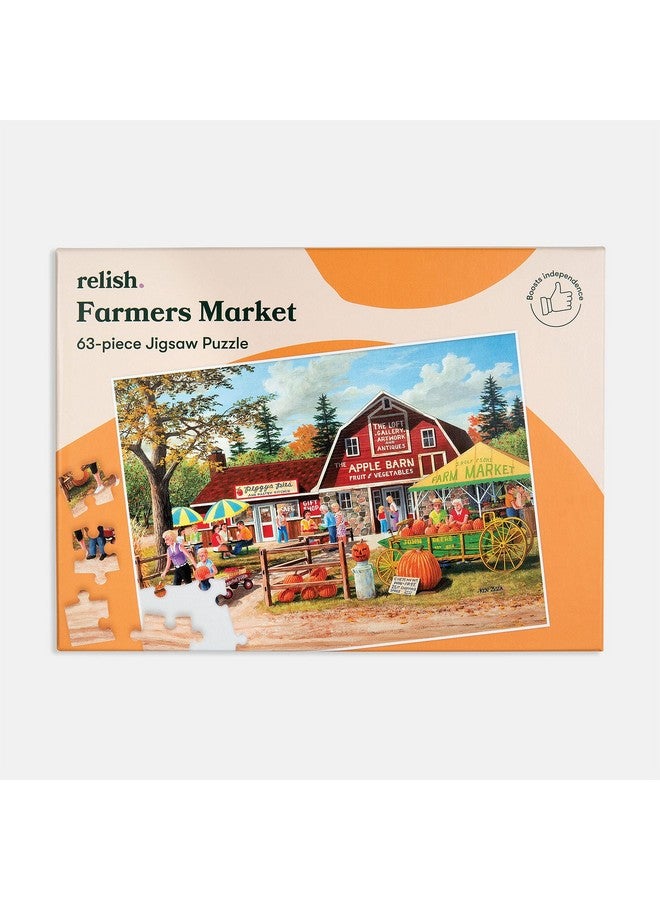 63 Piece Farmers Market Dementia Jigsaw Puzzle Alzheimer’S Products  Dementia Activities For Seniors - Image 3