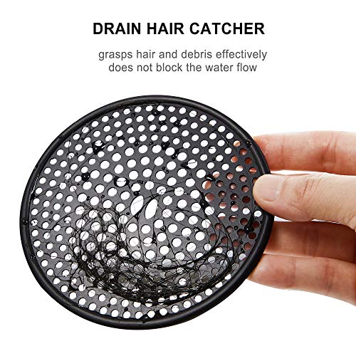 Fipoque 304 Stainless Steel Hair Catcher Shower Drain Cover with Silicone, Shower Stall Drain Strainer, Bathtub Hair Stopper, Bathroom Hair Trap Floor Drain Protector, Matte Black 4.33 Inches Round Flat - Image 5