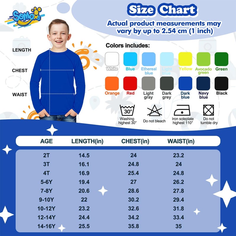 Semois Boys Rash Guard Swim Shirt Short Sleeve for Toddler Kids Youth Rashguard Water Shirt UPF+ 50 Quick Dry Swimming Shirt - Image 3