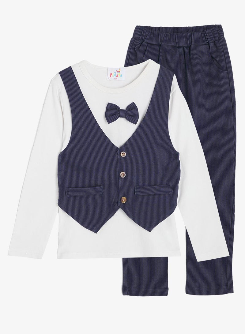 Pinata Boys' Dressy Set with Shirt, Waistcoat, Trousers and Bow - Image 2