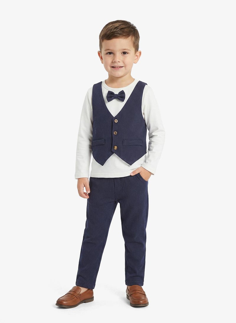 Pinata Boys' Dressy Set with Shirt, Waistcoat, Trousers and Bow - Image 1