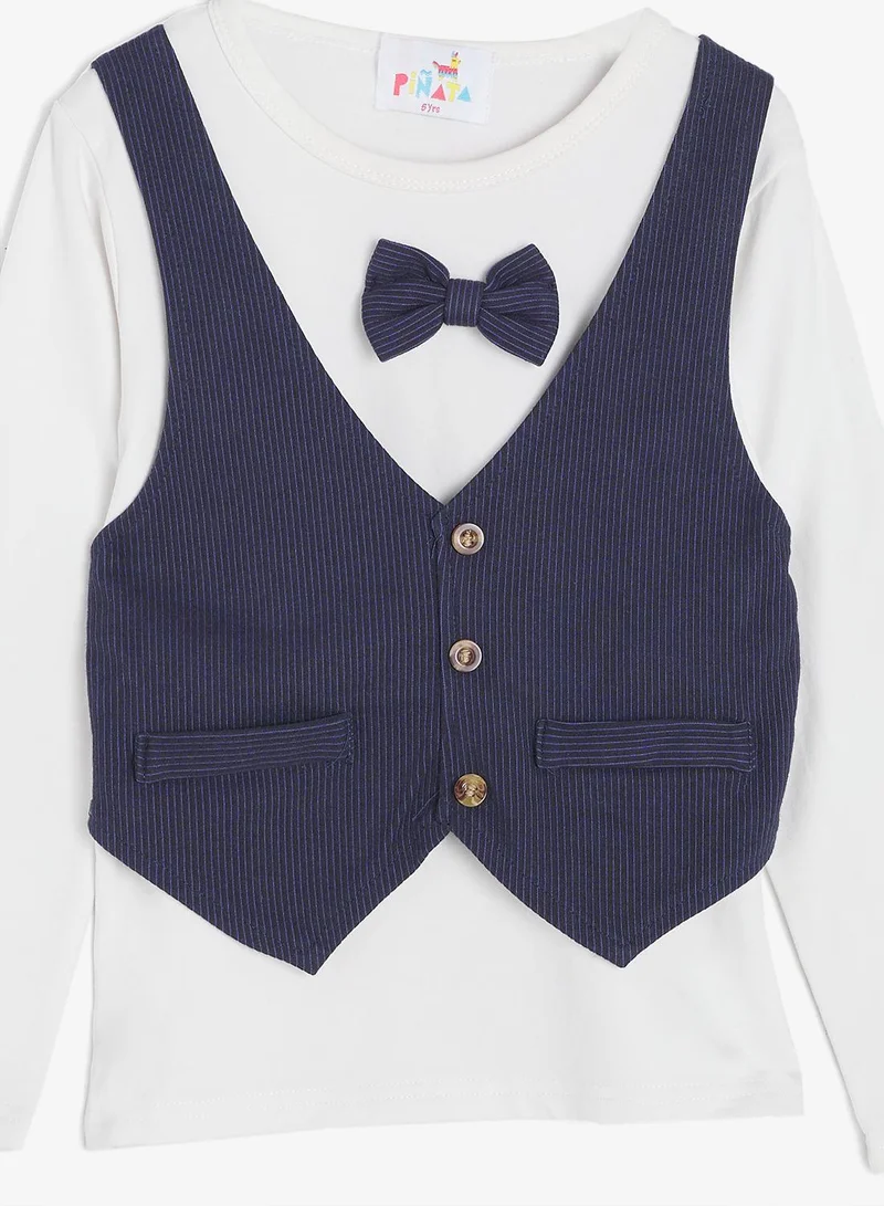 Pinata  Boys' Dressy Set with Shirt, Waistcoat, Trousers and Bow for Men | Best Price UAE