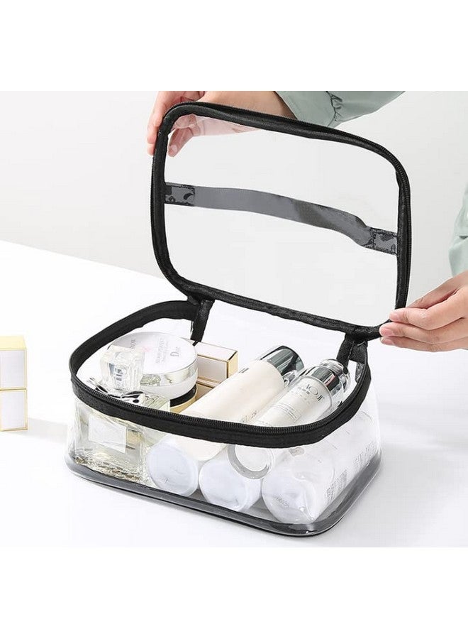 LYF5STAR Transparent Clear Cosmetic Pouches (8.3"x5"x3.5") with Double Zipper and Handle for Women/Men/Girls-Suitable for Travel, Carry Makeup, Jewellery, Toiletry Bag - Multi Color 1 - Image 3