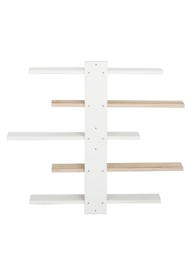 DANUBE HOME رف حائط كوليس 5 طبقات - أثاث غرفة معيشة أنيق من البلوط/الأبيض، خشب هندسي، 85×11.5×70 سم، مثالي لديكور المنزل والتخزين، 5 رفوف، تشطيب ميلامين - Image 3