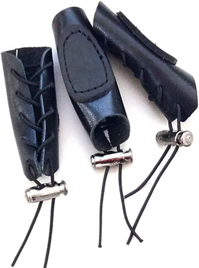 HRCHCG Archery Gloves Bow Finger Tab Leather Tradition Recurve Bow American Hunting Bow Hand Guard Protect Hand Finger (Pack of 3) - Image 4
