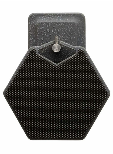 Body Scrubber and Storage Hook Set, Silicone Shower  Bathroom Accessory, Features Silicone-Grip Technology