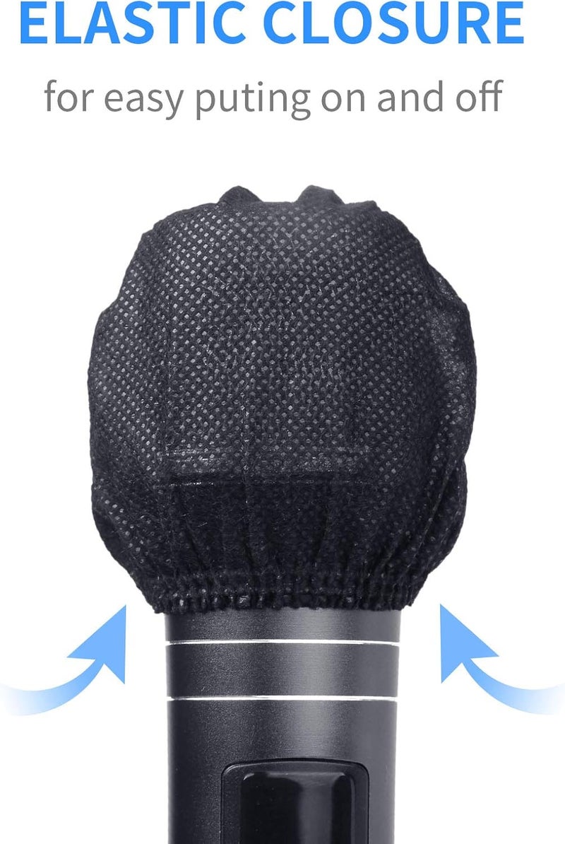 LASMEX Microphone Cover 400pcs (200 pairs) Microphone Covers Disposable Individually Wrapped Mic Cover For Sanitary Mic Covers Disposable For Mic Microphone Windscreen & Pop Filters Black (400 pack-Black) - Image 4