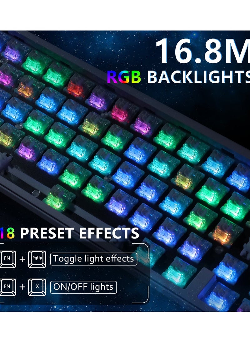 Attack Shark X65 HE Wired Rapid Trigger Magnetic Switch 65% Mechanical Gaming Keyboard, Hall Effect Top Mount RGB Hot Swap,Adjustable Actuation,8KHZ Polling Rate,PBT Keycaps for Win/Mac(Black Contour)  - Image 5