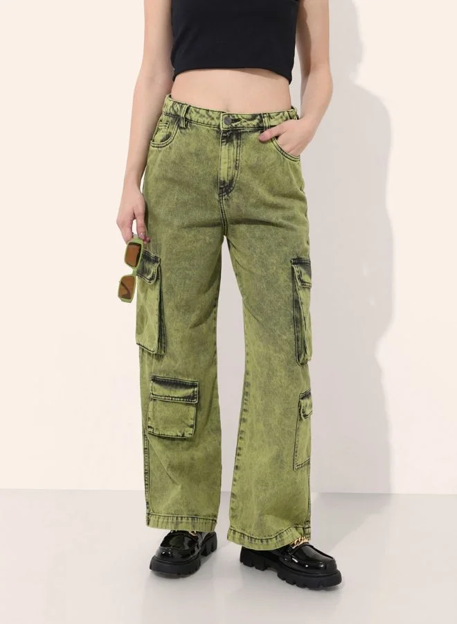 Women Relaxed Fit Solid High Rise Jeans