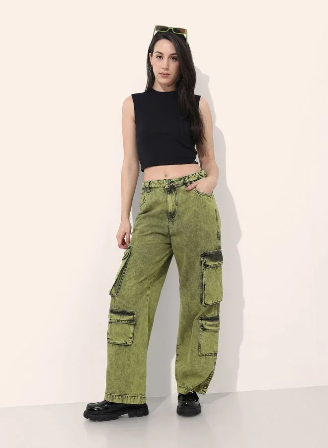 Freehand  Women Relaxed Fit Solid High Rise Jeans  | Best Price UAE