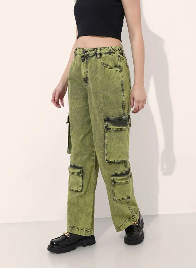 Freehand  Women Relaxed Fit Solid High Rise Jeans  | Best Price UAE