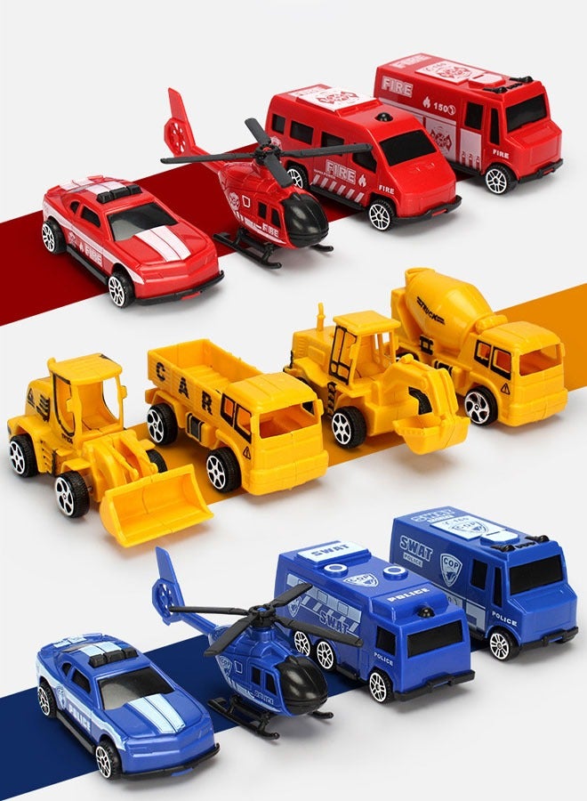 Fire Truck Set With 4 Cars And Plenty Of Accessories, Construction Track Car Set, Flexible Track Toy Set, Diy Construction Vehicle Toy, Easy To Assemble  - Image 3