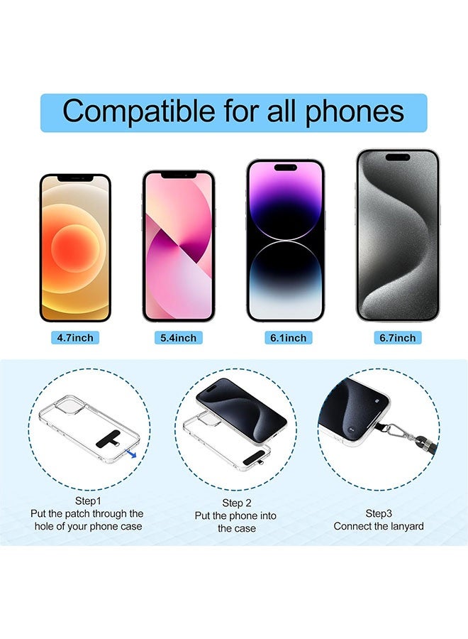 Set of 4 Phone Lanyard 2 Pack Adjustable Cell Phone Lanyard Crossbody Neck Strap & 2 Pack Phone Wrist Strap with 2 Pcs Tether Tabs Compatible for iPhone Android Smartphones Black & Grey - Image 5