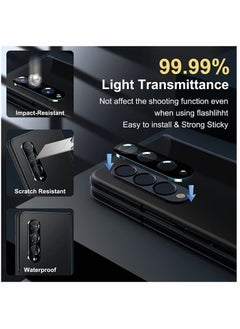 Y&D For Samsung Galaxy Z Fold 4 Front Screen Protector Tempered Glass Case Friendly 9H Hardness HD Clear Film + Camera Lens for 5G - Anti-Scratch  - Image 4
