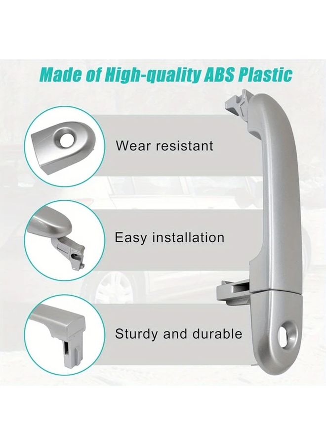 Front Left Door Exterior Handle with Keyhole Silvery for Nissan Versa 2007 2011 and Nissan Tiida 2007 2012 - Image 4