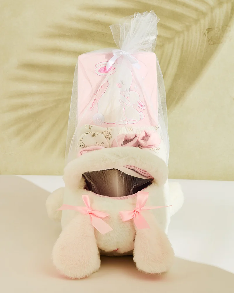 REDTAG Baby Pink And Ivory Rabbit Gift Set 8 Piece