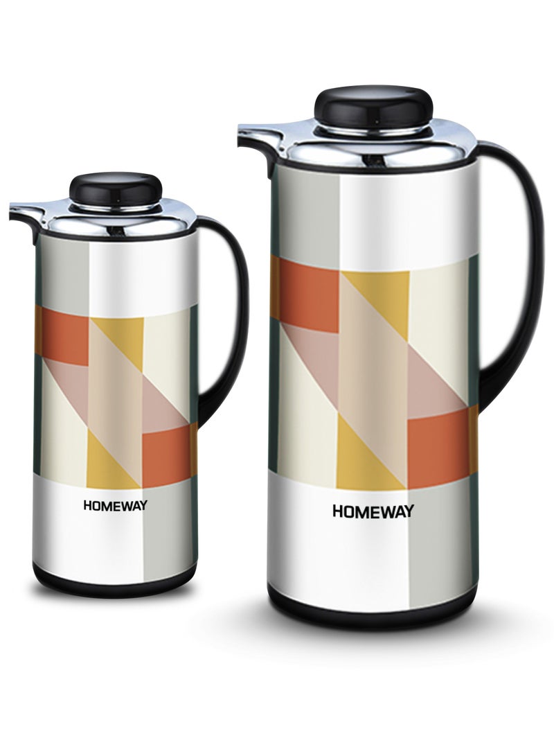 Homeway HOT AND COLD  VACUUM FLASK 2 PCS SET 1L & 1.3L - Image 1