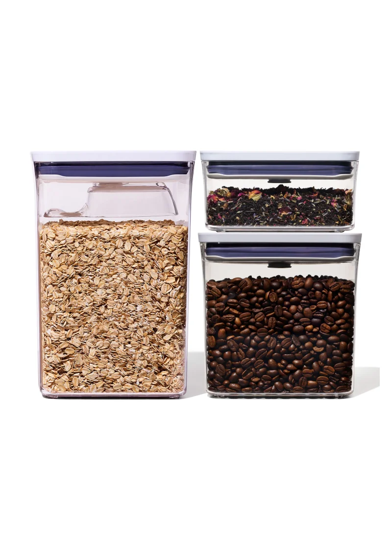 أوكسو أوكسو مجموعة أوعية بوب مستطيلة بثلاث قطع مع مغرفة