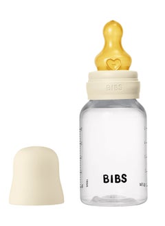BIBS Pack Of 1 Baby Bottle Round Nipple Latex 150 Ml Slow Flow, Ivory, 0 Months +  - Image 1