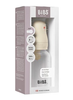 BIBS Pack Of 1 Baby Bottle Round Nipple Latex 150 Ml Slow Flow, Ivory, 0 Months +  - Image 4